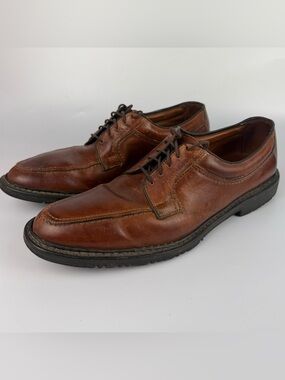 Allen Edmonds Wilbert Shoes Mens 13.5 Brown Leather Moc Toe Lace Up Made in USA